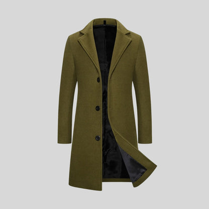 Longline Notch Lapel Overcoat