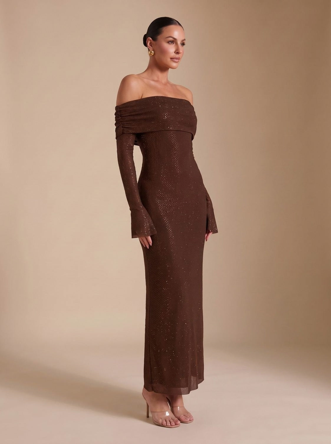 Long Sleeve Off Shoulder Maxi Dress