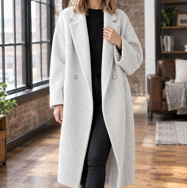 Oversized Double Breasted Long Coat
