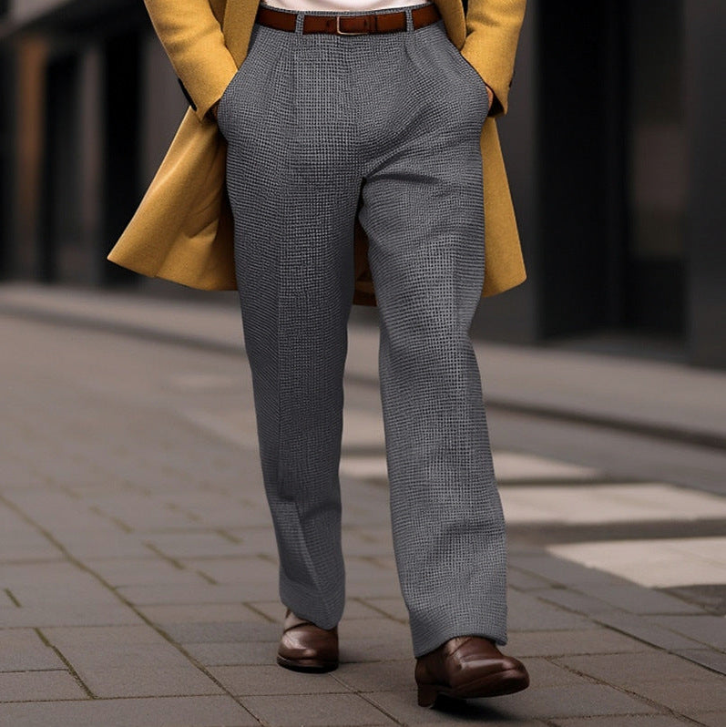 Tailored Straight Leg Pleated Pants
