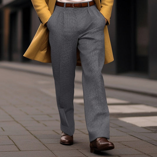 Tailored Straight Leg Pleated Pants