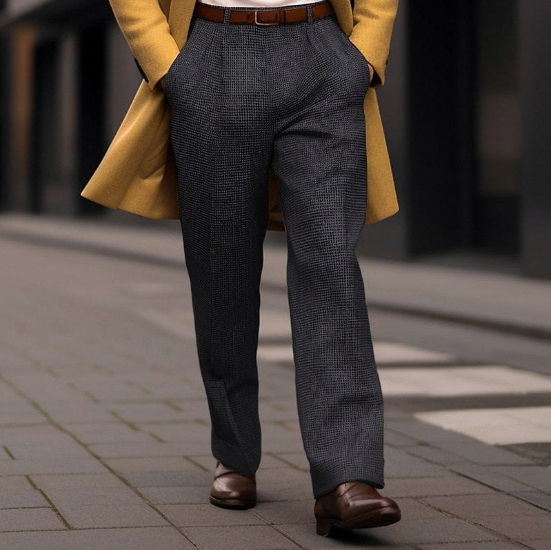 Tailored Straight Leg Pleated Pants