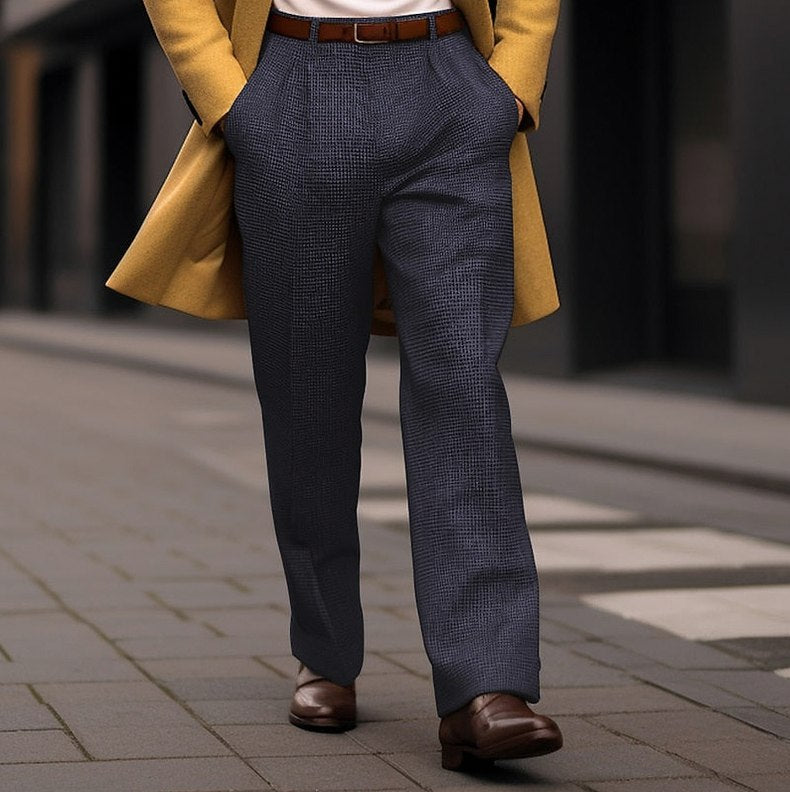 Tailored Straight Leg Pleated Pants