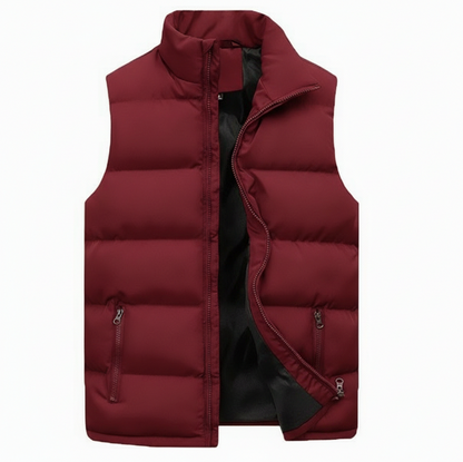 Quilted Stand Collar Puffer Vest