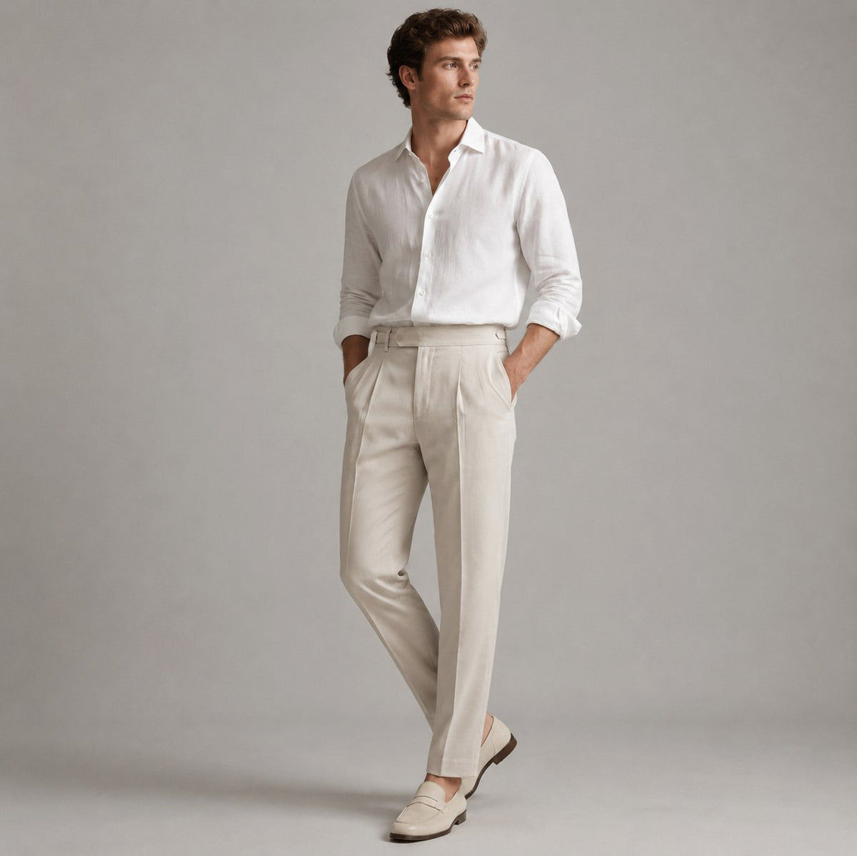 Tailored Fit Pleated Dress Pants