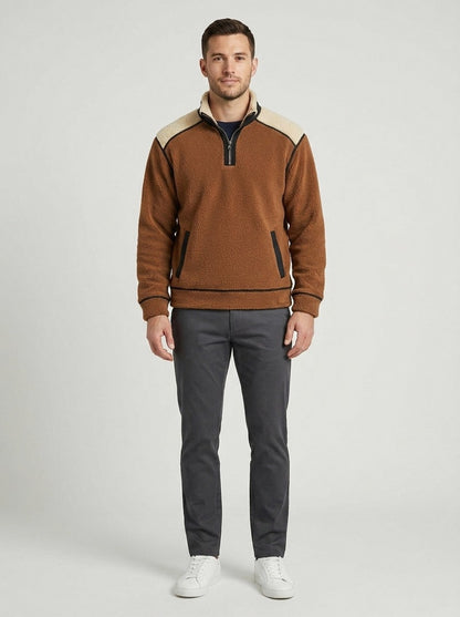 Regular Fit Fleece Half Zip Sweatshirt