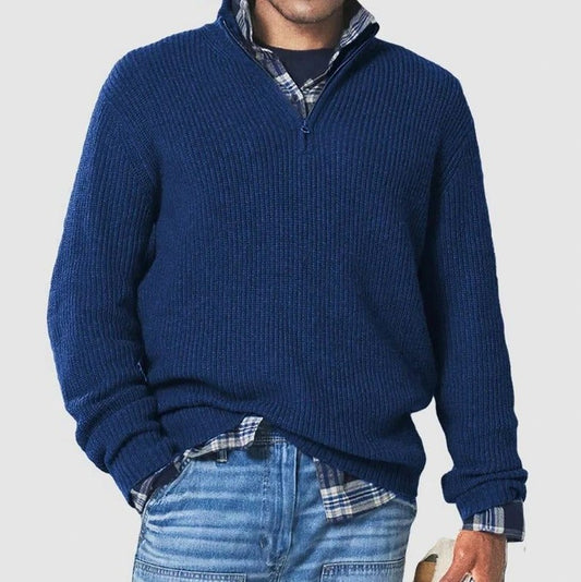 Regular Fit Half Zip Knit Sweater