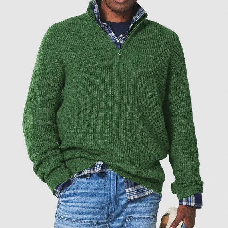Regular Fit Half Zip Knit Sweater