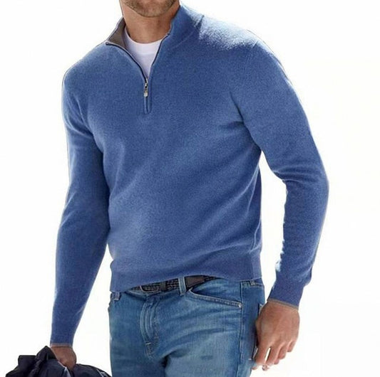 Regular Fit Fine Knit Half Zip Sweater