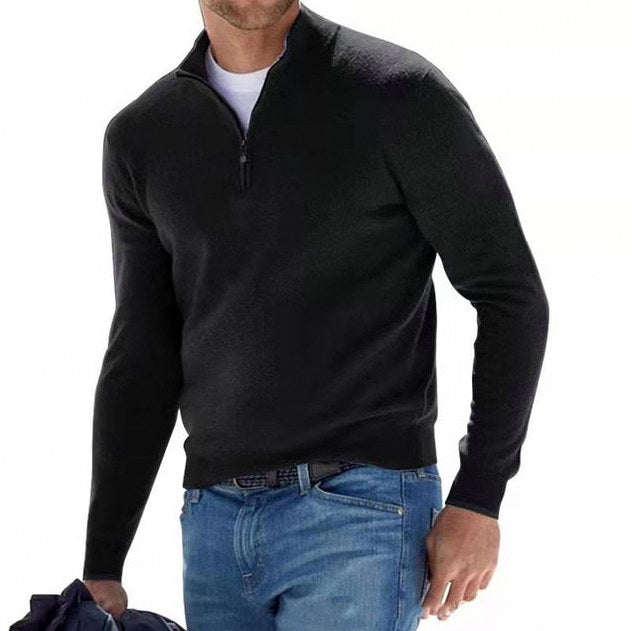 Regular Fit Fine Knit Half Zip Sweater