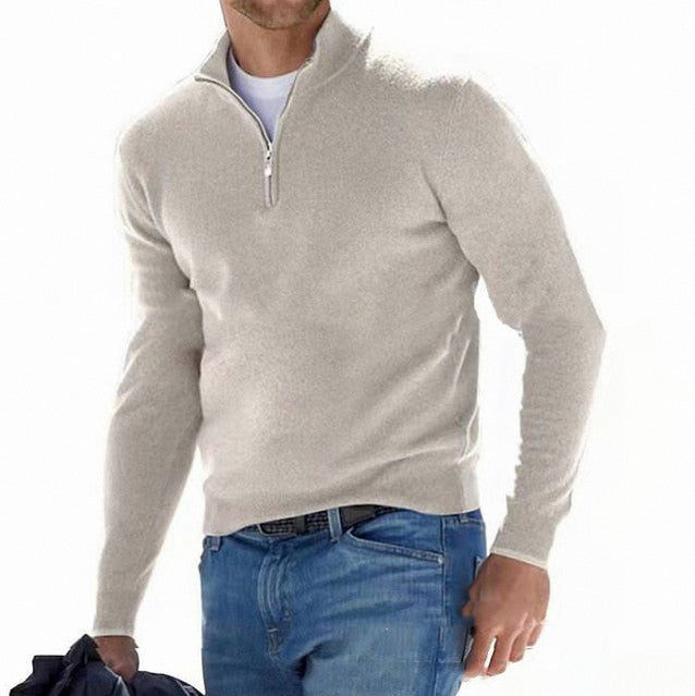 Regular Fit Fine Knit Half Zip Sweater