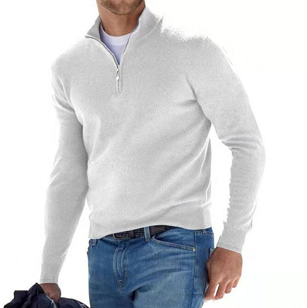 Regular Fit Fine Knit Half Zip Sweater