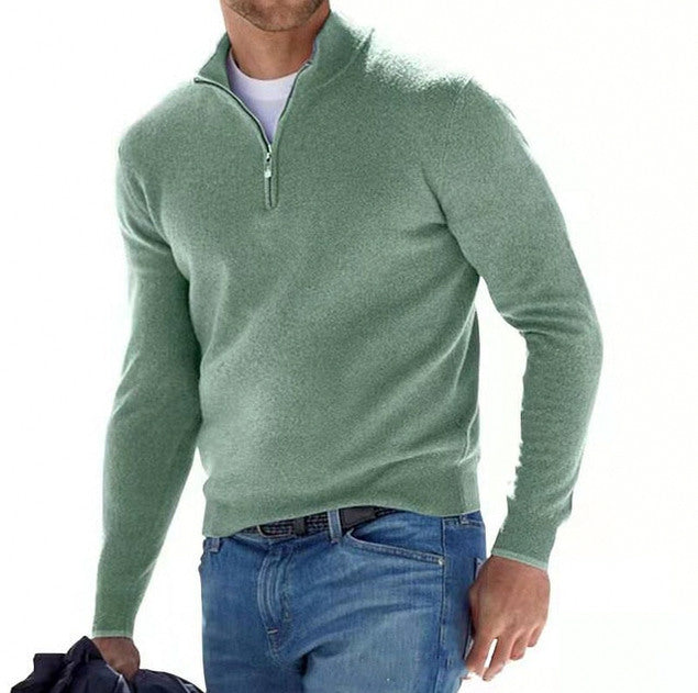 Regular Fit Fine Knit Half Zip Sweater