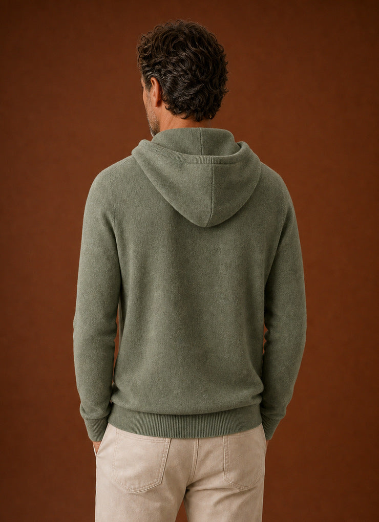 Regular Fit Knit Drawstring Hoodie