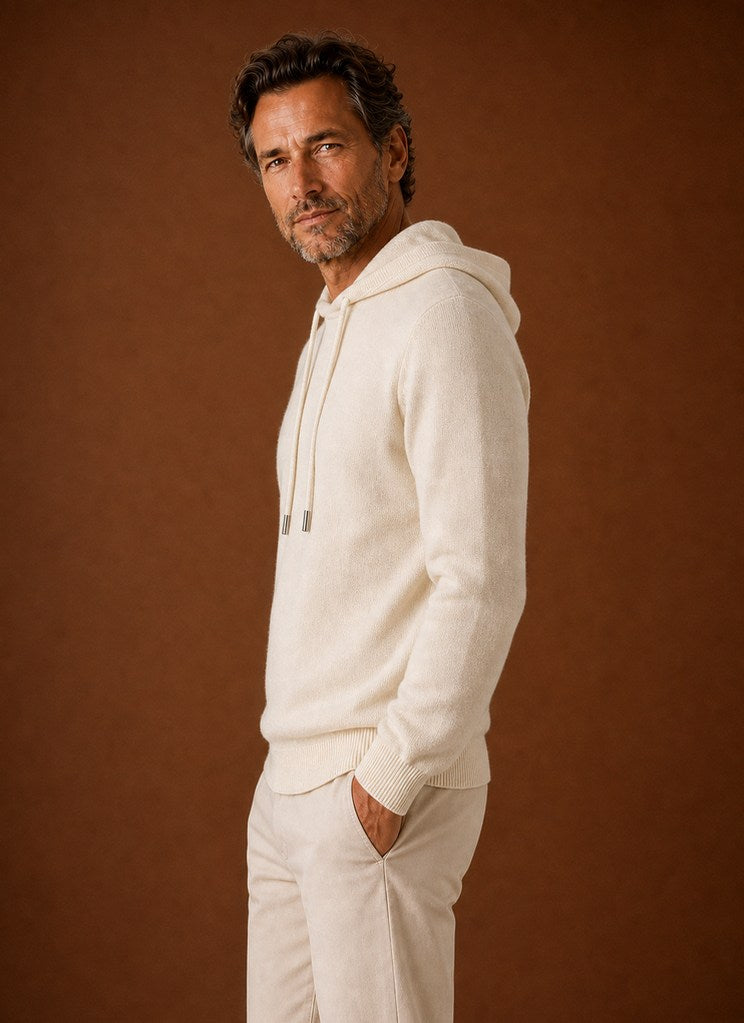 Regular Fit Knit Drawstring Hoodie