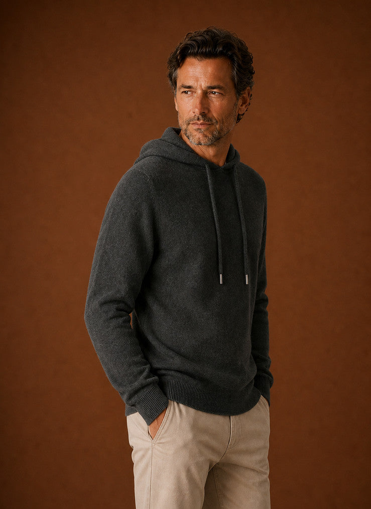 Regular Fit Knit Drawstring Hoodie