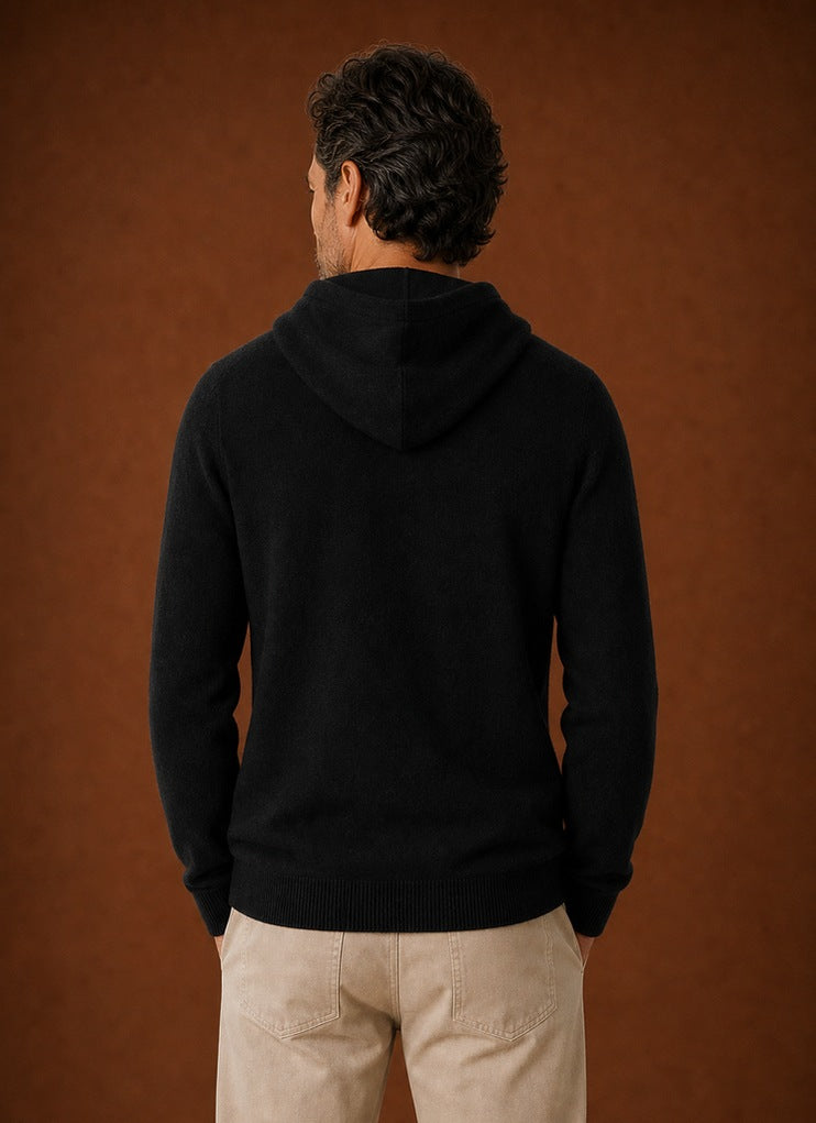 Regular Fit Knit Drawstring Hoodie