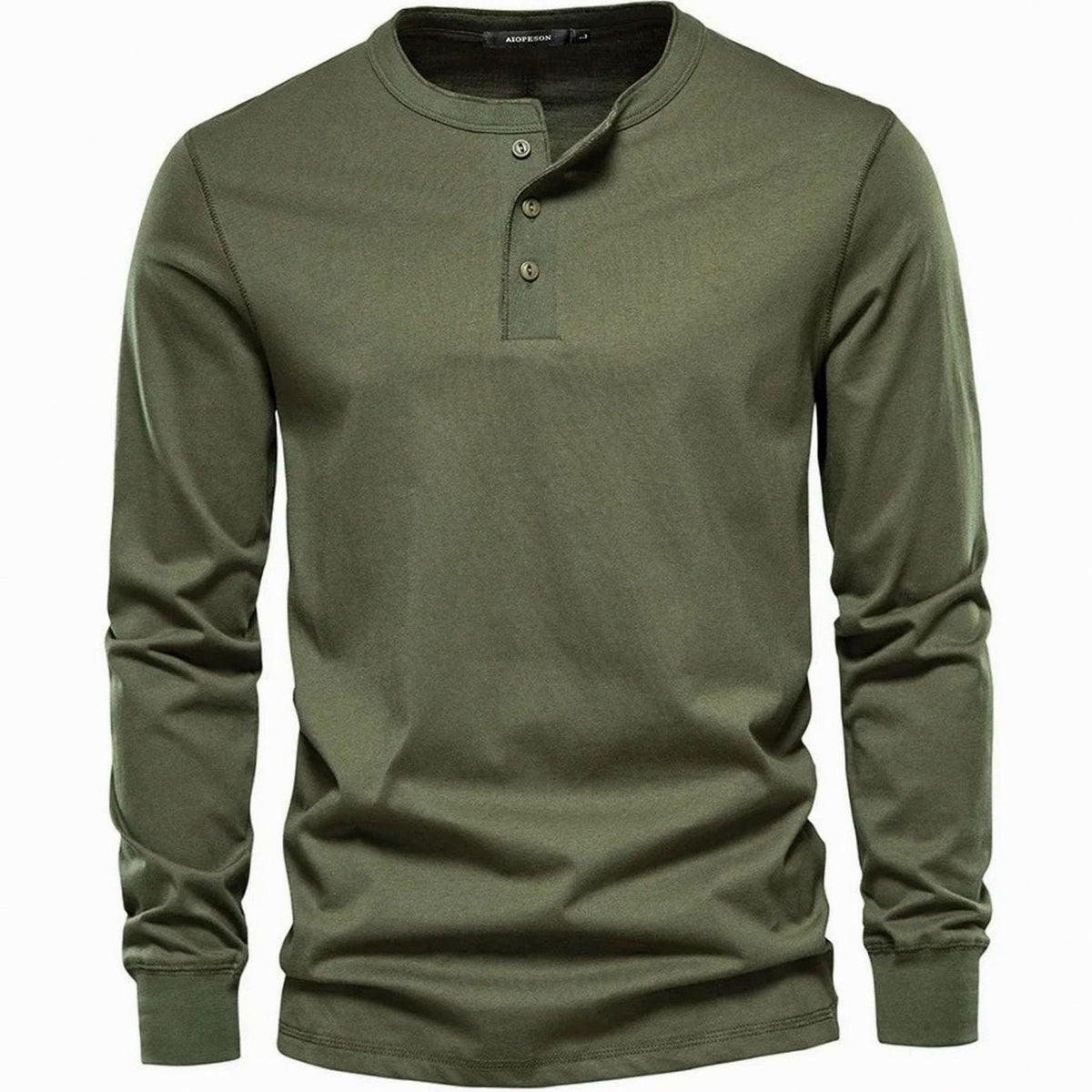 Regular Fit Long Sleeve Henley Shirt