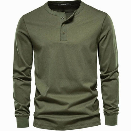Regular Fit Long Sleeve Henley Shirt