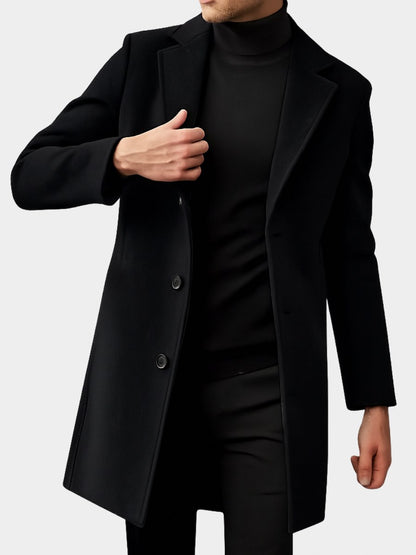 Single Breasted Notch Lapel Overcoat
