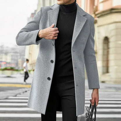 Single Breasted Notch Lapel Overcoat