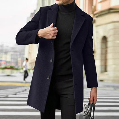 Single Breasted Notch Lapel Overcoat