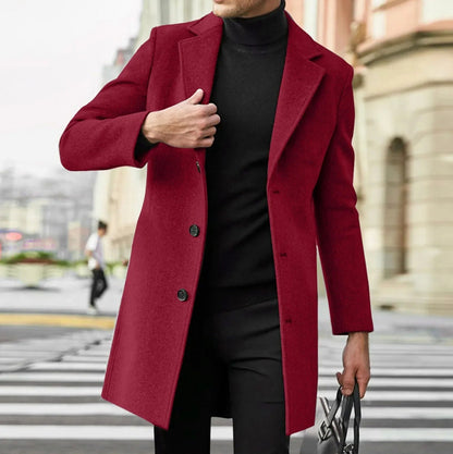 Single Breasted Notch Lapel Overcoat