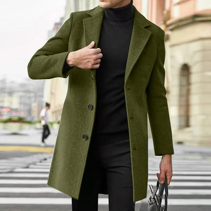 Single Breasted Notch Lapel Overcoat