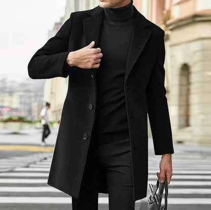 Single Breasted Notch Lapel Overcoat