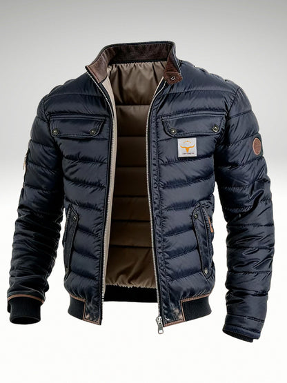 Quilted Flap Pocket Bomber Jacket