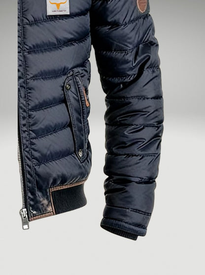 Quilted Flap Pocket Bomber Jacket