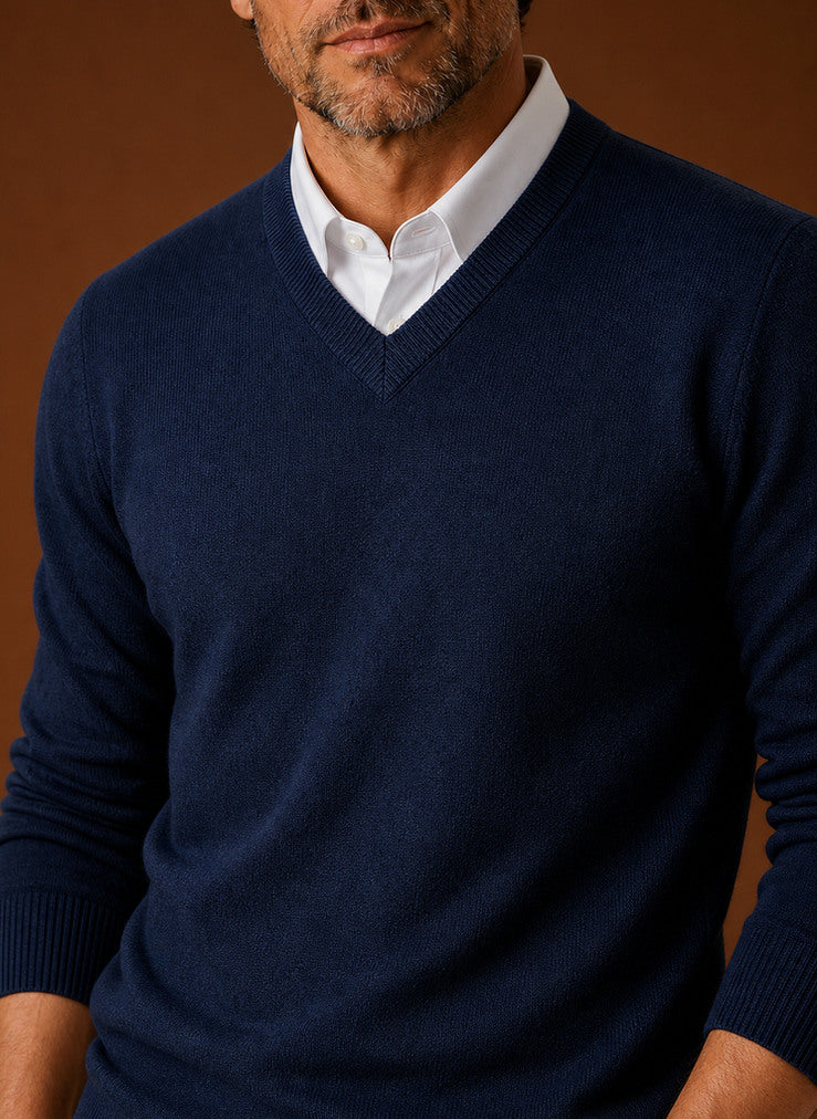 Regular Fit V Neck Knit Sweater