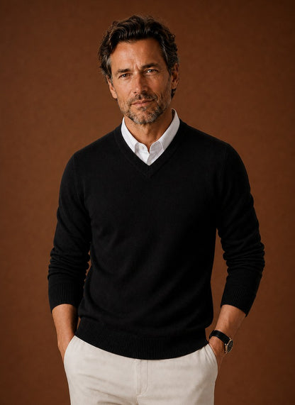 Regular Fit V Neck Knit Sweater