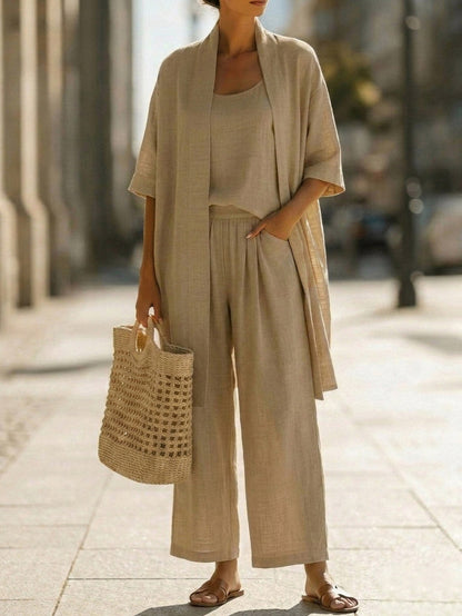 Relaxed Cardigan and Wide Leg Matching Set