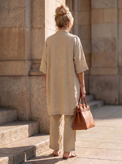 Relaxed Cardigan and Wide Leg Matching Set