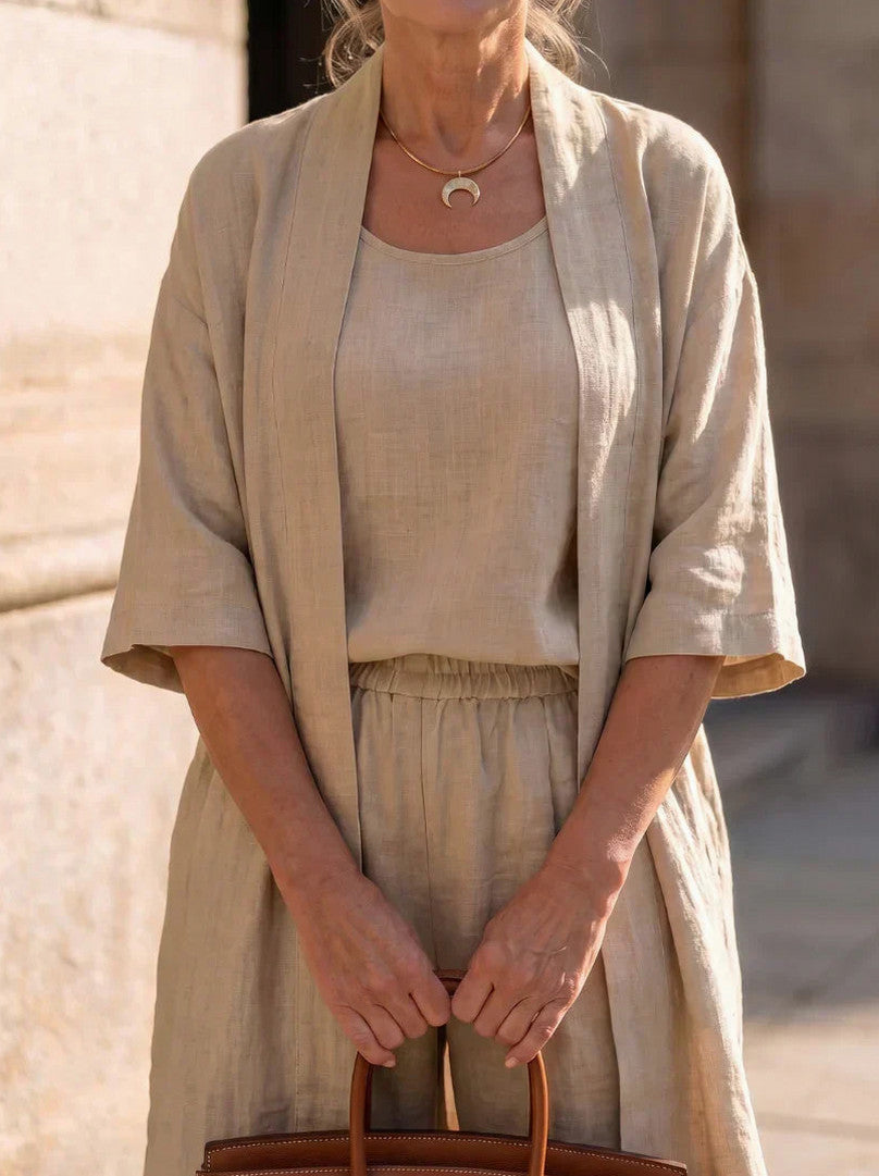 Relaxed Cardigan and Wide Leg Matching Set