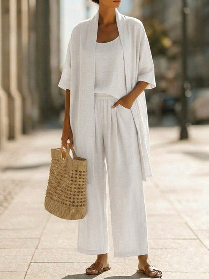 Relaxed Cardigan and Wide Leg Matching Set