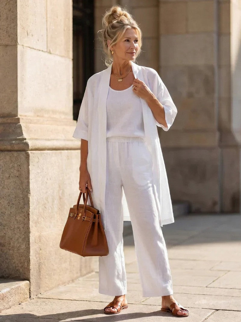 Relaxed Cardigan and Wide Leg Matching Set