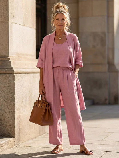 Relaxed Cardigan and Wide Leg Matching Set