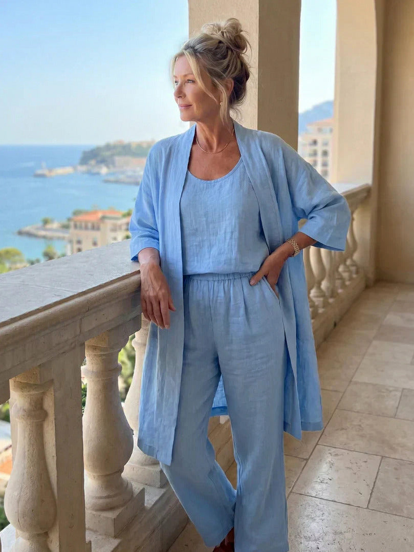 Relaxed Cardigan and Wide Leg Matching Set