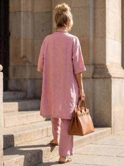 Relaxed Cardigan and Wide Leg Matching Set