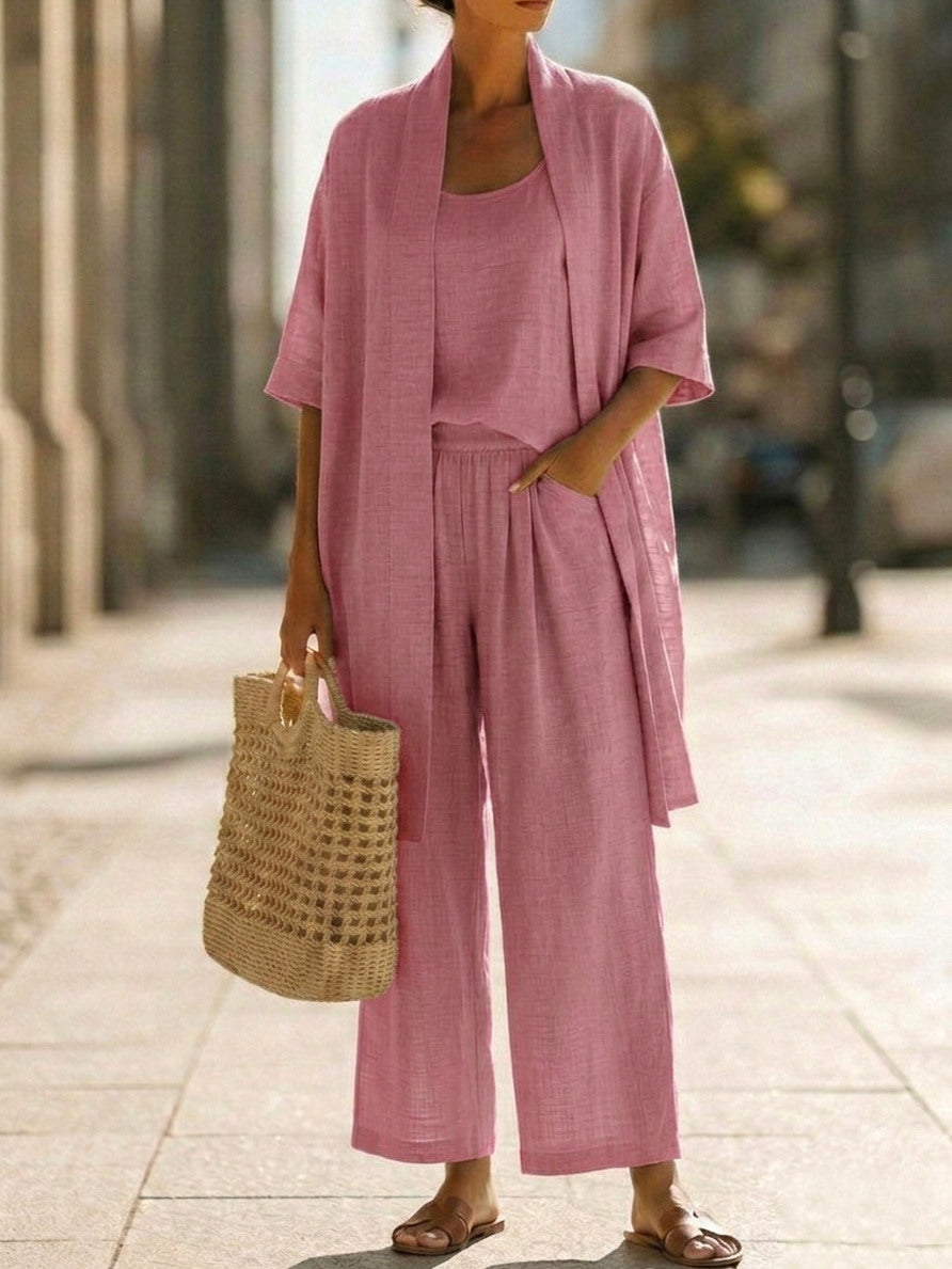 Relaxed Cardigan and Wide Leg Matching Set
