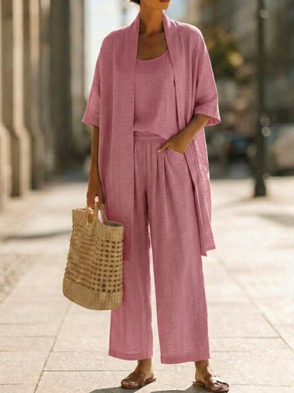 Relaxed Cardigan and Wide Leg Matching Set