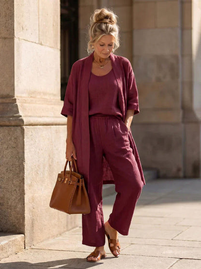 Relaxed Cardigan and Wide Leg Matching Set