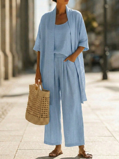 Relaxed Cardigan and Wide Leg Matching Set