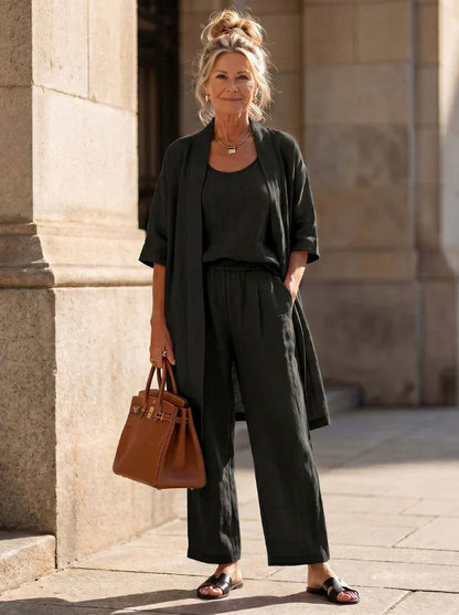 Relaxed Cardigan and Wide Leg Matching Set