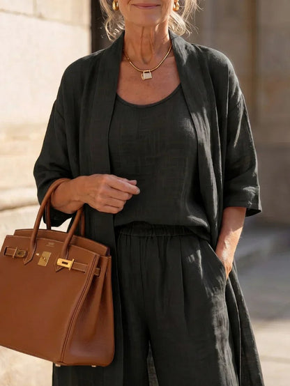 Relaxed Cardigan and Wide Leg Matching Set