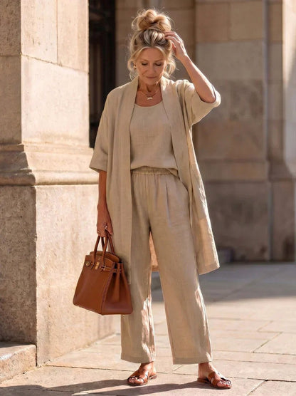 Relaxed Cardigan and Wide Leg Matching Set