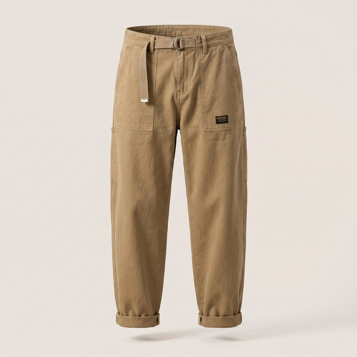 Relaxed Fit Belted Cargo Pants