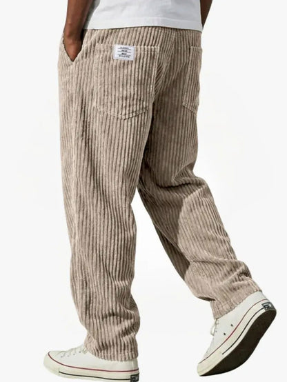 Relaxed Fit Corduroy Drawstring Pants
